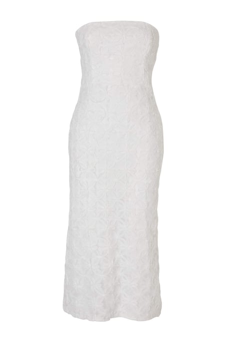 TRENDYOLMİLLA Dames Wit Bloemen Midi Mouwloos Recht Jurken - Image 5