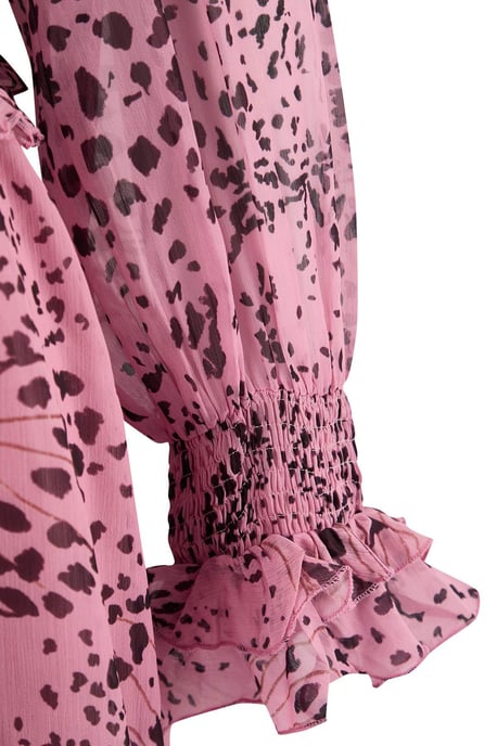 Trendyol Curve Dam Rosa Djurmönster Midi Lång Kväll / Vardag A-linje Plus size Klänning - Image 5