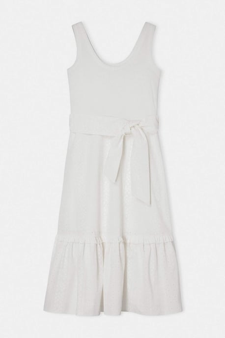 Trendyol Curve Dam Vit Blommig Midi Ärmlös Casual A-linje Plus size Klänning - Image 4