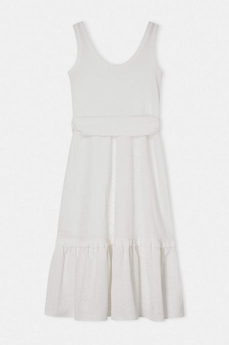 Trendyol Curve Dam Vit Blommig Midi Ärmlös Casual A-linje Plus size Klänning - Image 5