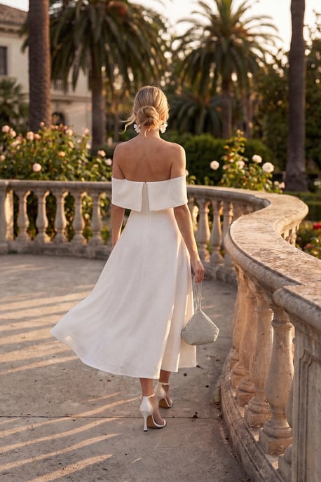 TRENDYOLMİLLA Women's White Plain Midi Sleeveless Stylish/Night Skater Dresses - Image 2
