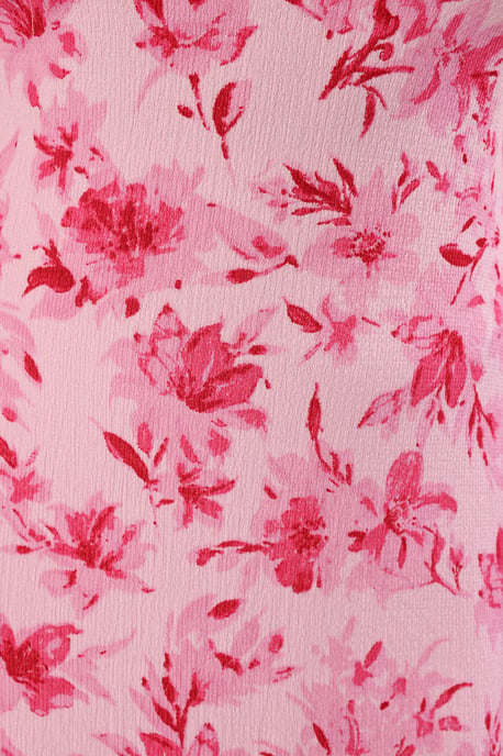 Trendyol Curve Dam Rosa Blommig Midi Ärmlös Casual A-linje Plus size Klänning - Image 3