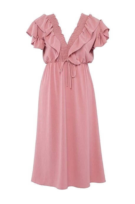 Trendyol Curve Dam Rosa Enfärgad Midi Ärmlös Casual A-linje Plus size Klänning - Image 2