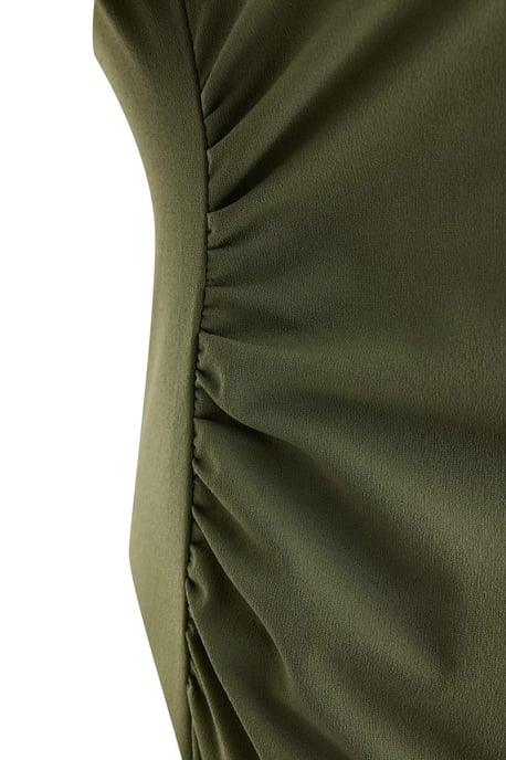 Trendyol Curve Dam Khaki Enfärgad Midi Ärmlös A-linje Plus size Klänning - Image 5