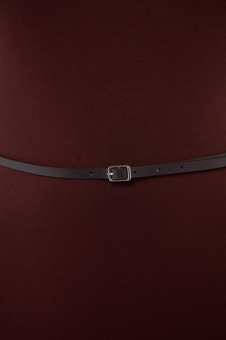 Trendyol Curve Dam Brun Enfärgad Midi Kort A-linje Plus size Klänning - Image 5