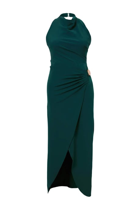 Trendyol Curve Dam Grön Enfärgad Midi Ärmlös Bodycon Plus size Klänning - Image 3