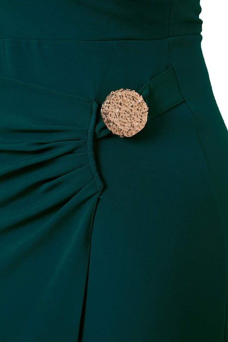 Trendyol Curve Dam Grön Enfärgad Midi Ärmlös Bodycon Plus size Klänning - Image 4