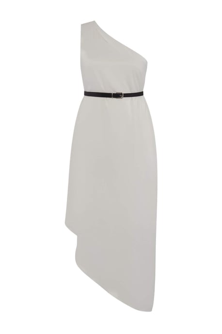 Trendyol Curve Dam Vit Enfärgad Midi Ärmlös Fest A-linje Plus size Klänning - Image 4