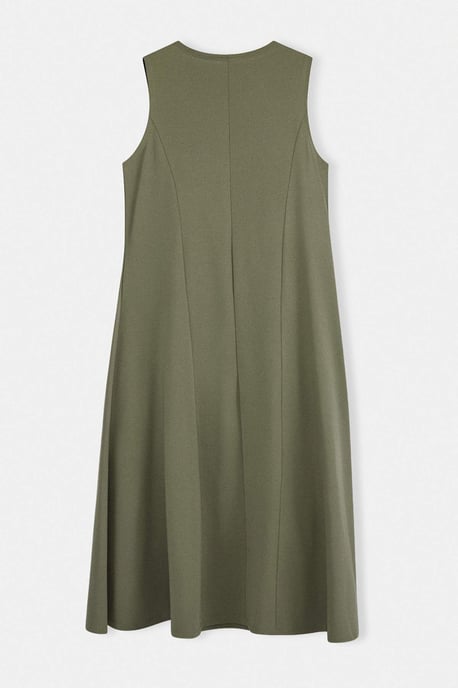 Trendyol Curve Dam Khaki Enfärgad Midi Ärmlös Casual A-linje Plus size Klänning - Image 5
