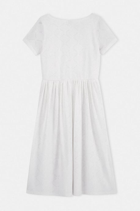 Trendyol Curve Dam Vit Enfärgad Midi Kort A-linje Plus size Klänning - Image 4