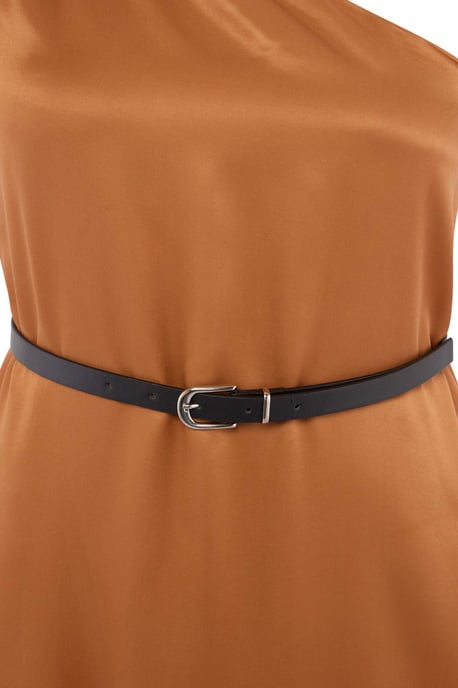 Trendyol Curve Dam Brun Enfärgad Midi Ärmlös Fest A-linje Plus size Klänning - Image 5