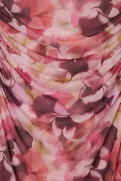 Trendyol Curve Dam Rosa Blommig Midi Ärmlös Rak Plus size Klänning - Image 5