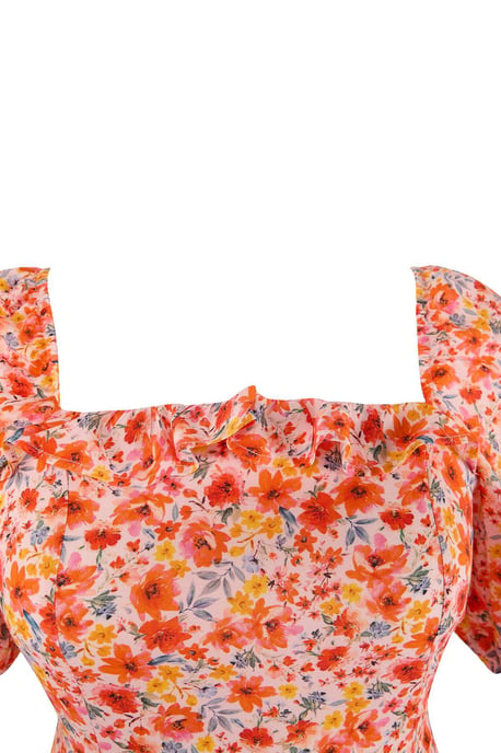 Trendyol Curve Dam Rosa Prickig Midi Kort Casual A-linje Plus size Klänning - Image 4