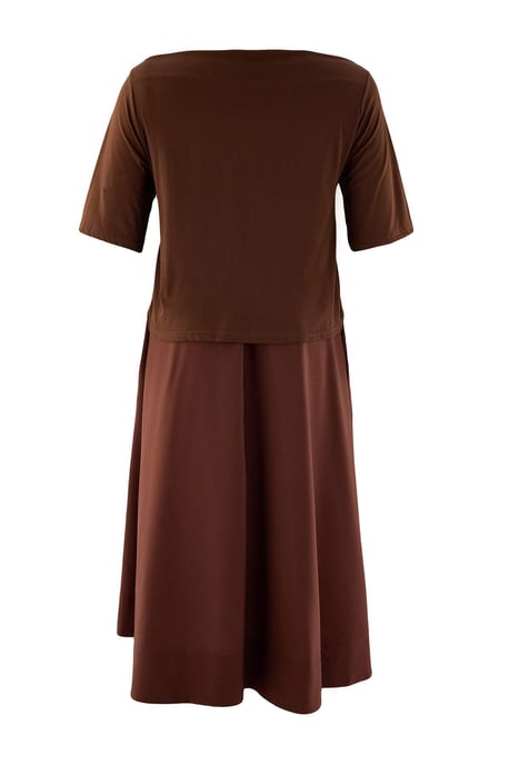 Trendyol Curve Dam Brun Enfärgad Midi Kort Rak Plus size Klänning - Image 5