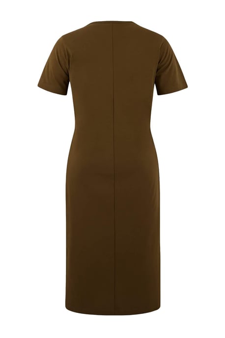 Trendyol Curve Dam Khaki Enfärgad Midi Kort Casual Rak Plus size Klänning - Image 4