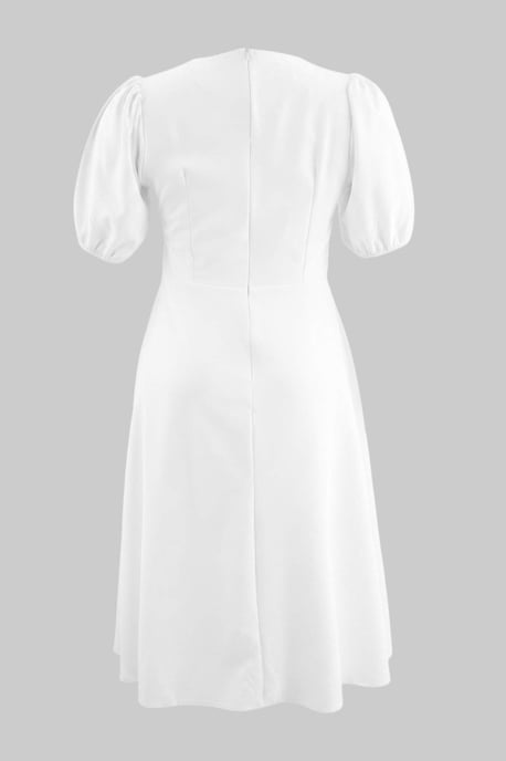 Trendyol Curve Dam Ecru Enfärgad Midi Kort Elegant/Kväll Skater Plus size Klänning - Image 5