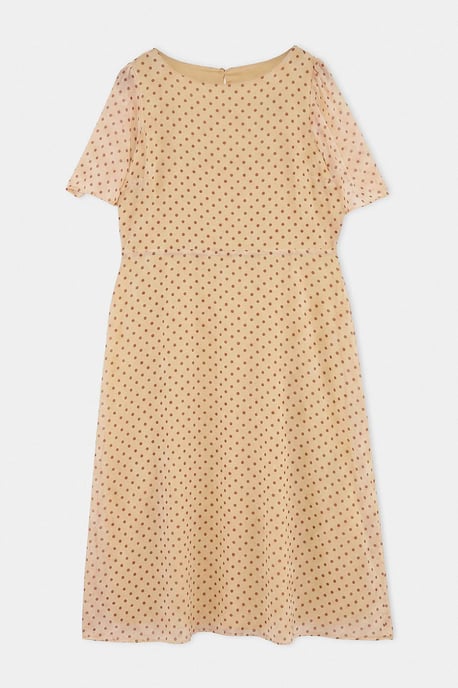 Trendyol Curve Dam Ecru Djurmönster Midi Kort Casual A-linje Plus size Klänning - Image 3