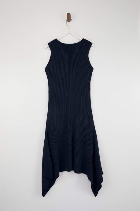 Trendyol Curve Dam Mörkblå Enfärgad Midi Ärmlös Casual A-linje Plus size Klänning - Image 5