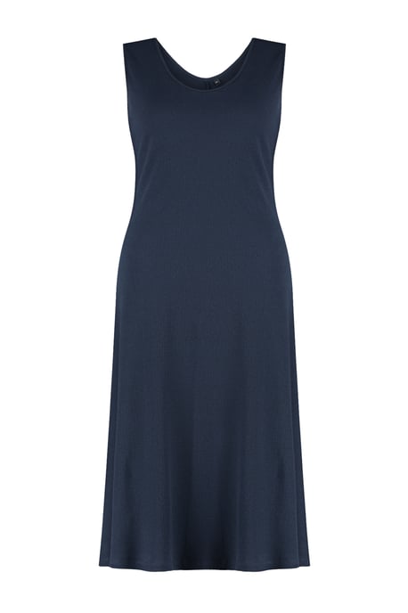 Trendyol Curve Dames Donkerblauw Effen Midi Mouwloos Casual A-lijn Grote maten Jurk - Image 5
