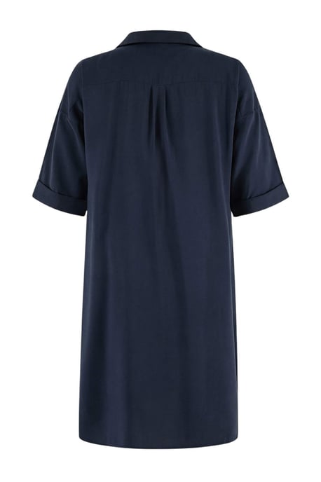 Trendyol Curve Dam Mörkblå Enfärgad Midi Ärmlös Casual Skjortklänning Plus size Klänning - Image 5