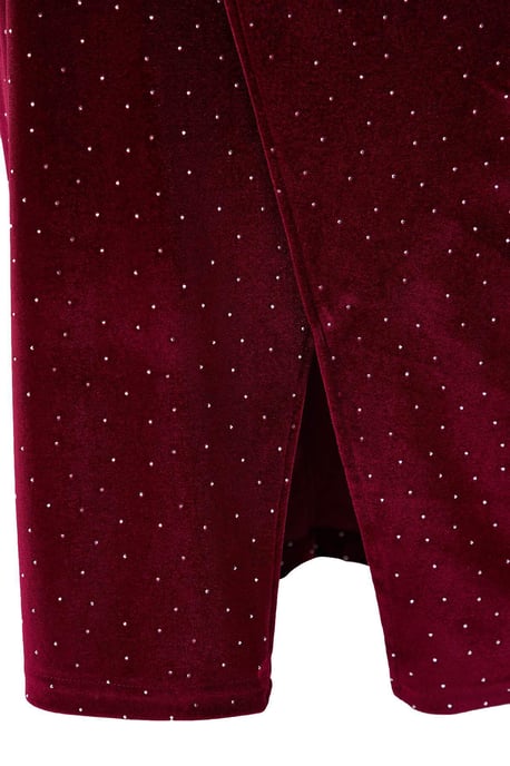 Trendyol Curve Dam Vinröd Enfärgad Midi Lång Fest A-linje Plus size Klänning - Image 2
