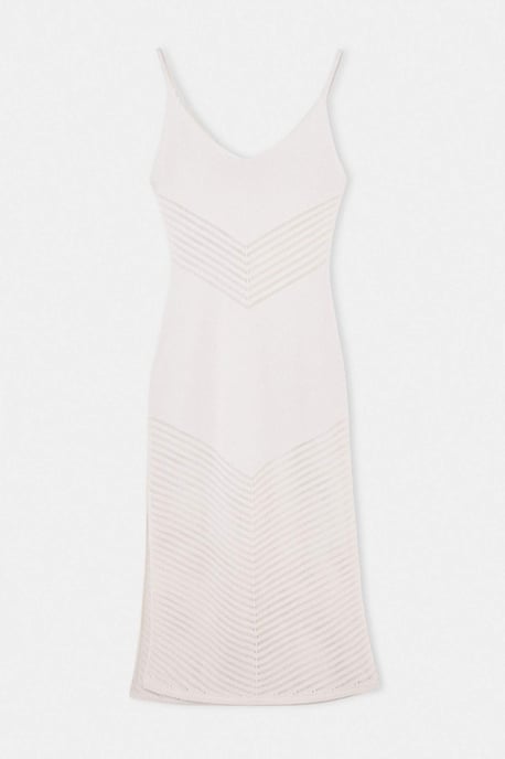 Trendyol Curve Dam Ecru Hålmönster Midi Ärmlös Strandkläder A-linje Plus size Klänning - Image 4