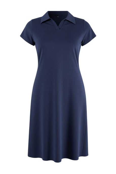 Trendyol Curve Dam Mörkblå Enfärgad Midi Kort Casual A-linje Plus size Klänning - Image 2