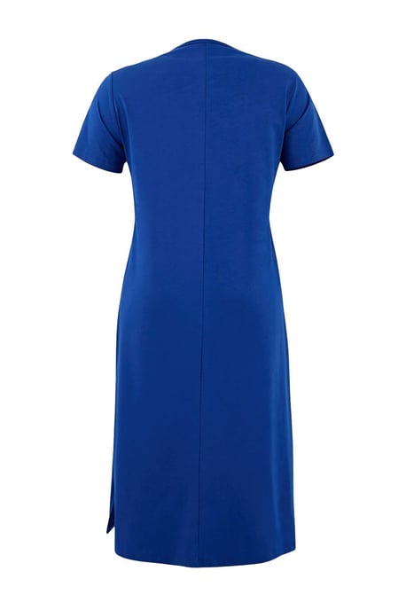 Trendyol Curve Dam Mörkblå Enfärgad Midi Kort Casual Rak Plus size Klänning - Image 4