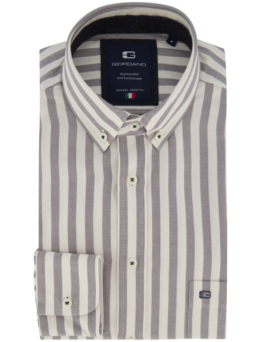 Overhemd Giordano wit grijs gestreept - Image 2