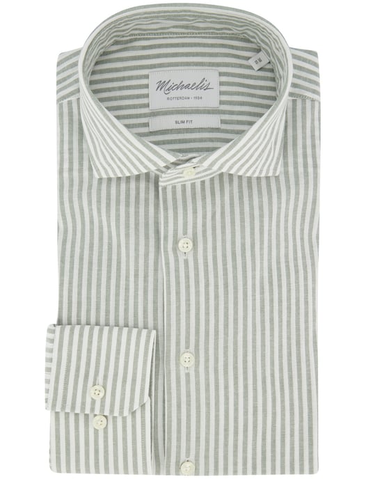 Michaelis overhemd groen gestreept slim fit - Image 2