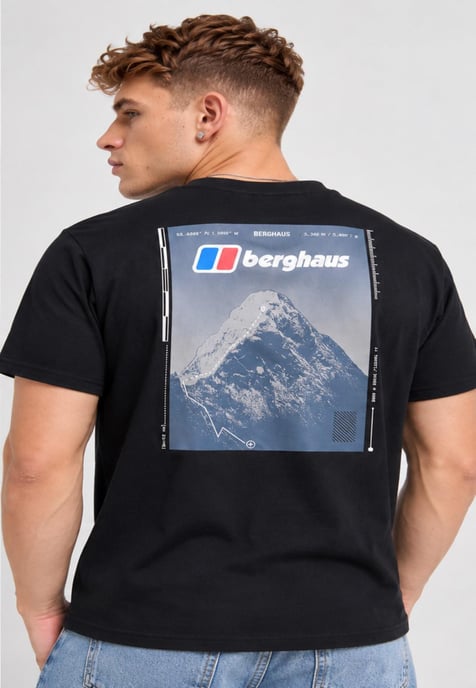Berghaus Mens Route Finder Graphic Tee in Black - Image 3