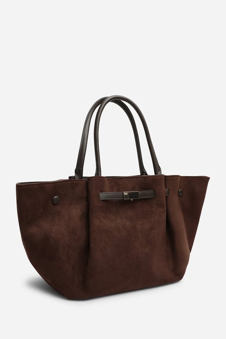 Where's That From Womens 'Dove' Suede Handheld Tote Bag - Image 2