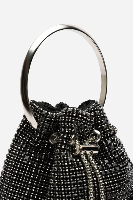Where's That From Womens Melixa Embellished Diamante Bucket Bag With Bracelet Ring Handle - Image 4
