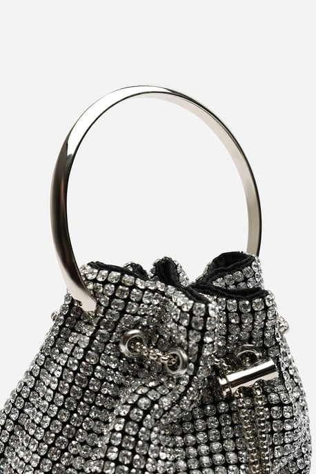 Where's That From Womens Melixa Embellished Diamante Bucket Bag With Bracelet Ring Handle - Image 4