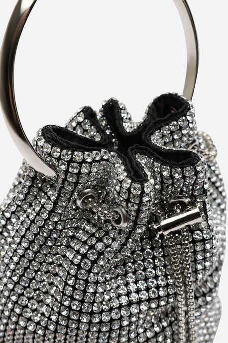 Where's That From Womens Melixa Embellished Diamante Bucket Bag With Bracelet Ring Handle - Image 5