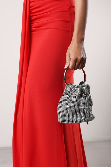 Where's That From Womens Melixa Embellished Diamante Bucket Bag With Bracelet Ring Handle - Image 6