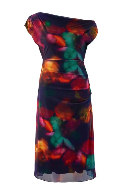 Trendyol Curve Dam Flerfärgad Blommig Midi Ärmlös Casual A-linje Plus size Klänning - Image 5
