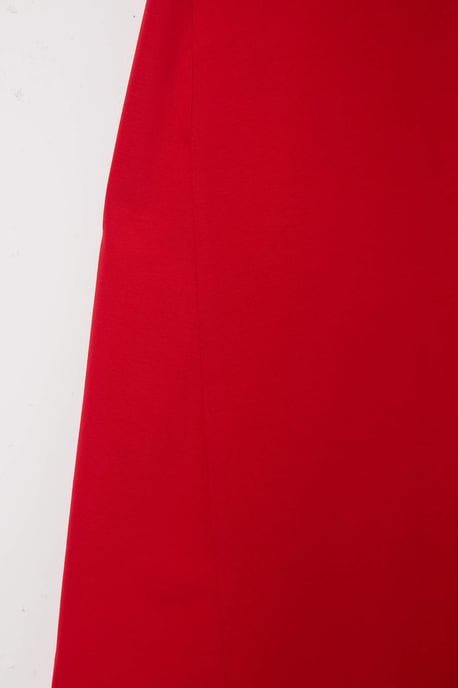 Trendyol Curve Dam Röd Enfärgad Midi Kort Casual A-linje Plus size Klänning - Image 4