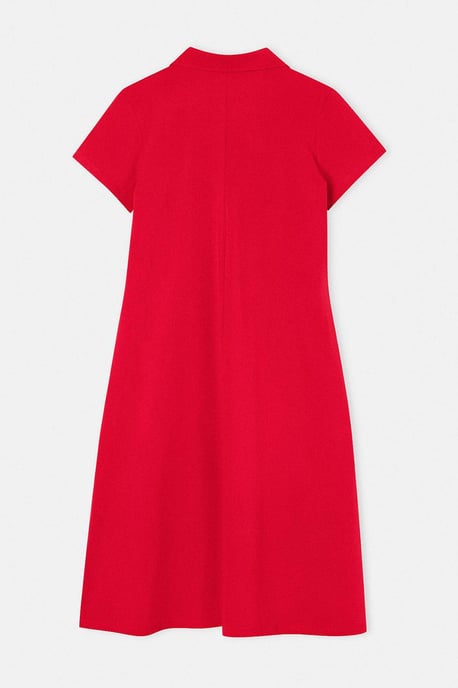 Trendyol Curve Dam Röd Enfärgad Midi Kort Casual A-linje Plus size Klänning - Image 5