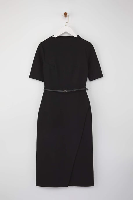 TRENDYOLMİLLA Dames Zwart Effen Midi Kort Avond / Dagelijks A-lijn Jurken - Image 4