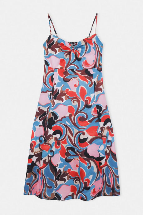 Trendyol Curve Dam Flerfärgad Grafiskt Midi Kort A-linje Plus size Klänning - Image 5