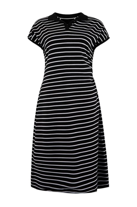 Trendyol Curve Dam Svart Randig Midi Kort Casual A-linje Plus size Klänning - Image 2