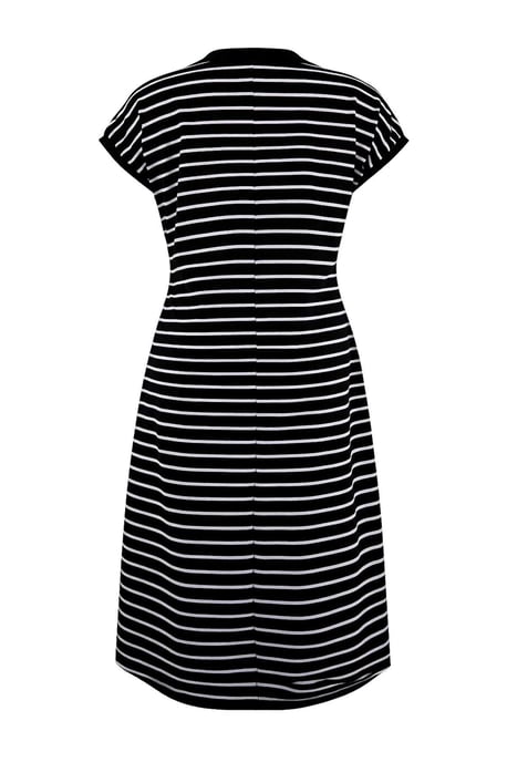 Trendyol Curve Dam Svart Randig Midi Kort Casual A-linje Plus size Klänning - Image 4