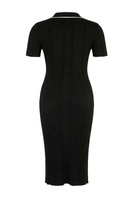 Trendyol Curve Dam Svart Enfärgad Midi Kort Casual Bodycon Plus size Klänning - Image 5