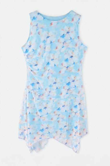 Trendyol Curve Dam Flerfärgad Blommig Midi Ärmlös Casual A-linje Plus size Klänning - Image 1