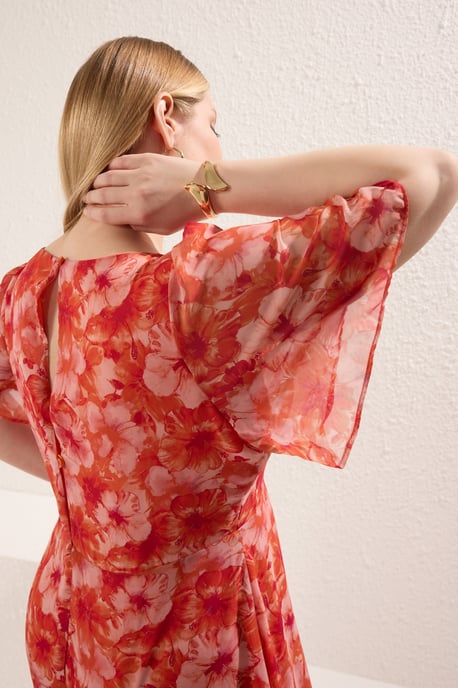 Trendyol Curve Dam Flerfärgad Djurmönster Midi Kort Casual A-linje Plus size Klänning - Image 3