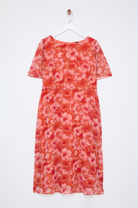 Trendyol Curve Dam Flerfärgad Djurmönster Midi Kort Casual A-linje Plus size Klänning - Image 5