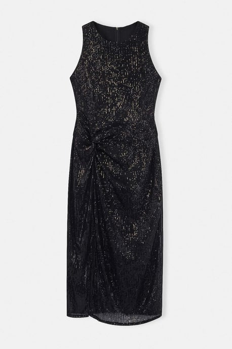 Trendyol Curve Dam Svart Enfärgad Midi Ärmlös Elegant/Kväll Rak Plus size Klänning - Image 5