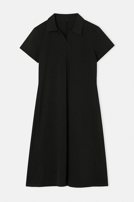 Trendyol Curve Dam Svart Enfärgad Midi Kort Casual A-linje Plus size Klänning - Image 3