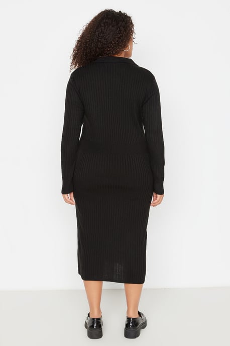 Trendyol Curve Dam Enfärgad Midi Lång Casual Bodycon Plus size Klänning - Image 3